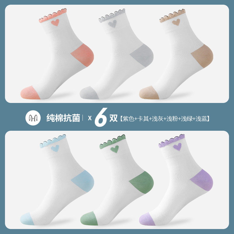 6 pares de cores misturadas / Um tamanho serve para todos